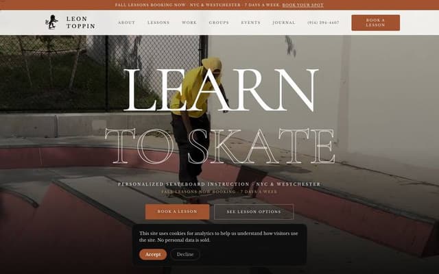 Leon Toppin website homepage