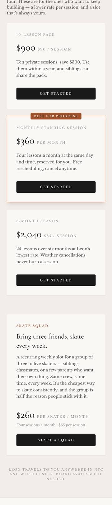 Leon Toppin website on mobile